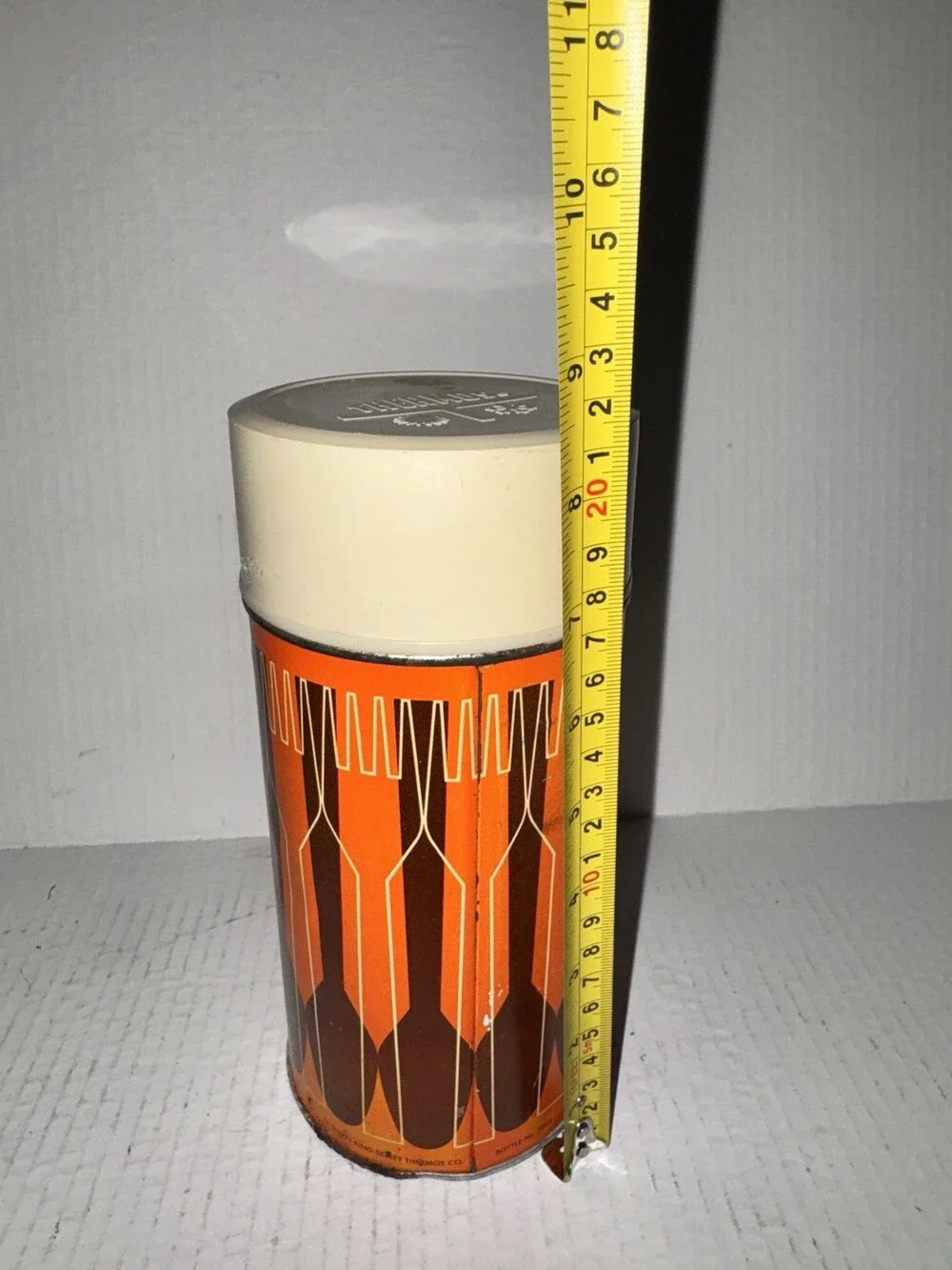 Vintage 1971 King-Seeley Thermos #7063 - Orange Brown Tan 10 oz. Hot/Cold